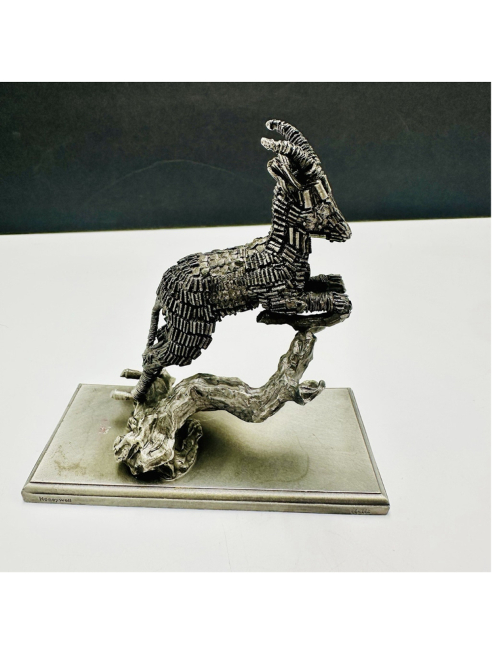 Vintage Honeywell Pewter Textured Deer Figurine 5 Inch